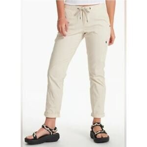 VUORI Womens Ripstop Pants Size XL Cream Cargo Pocket Drawstring VW401